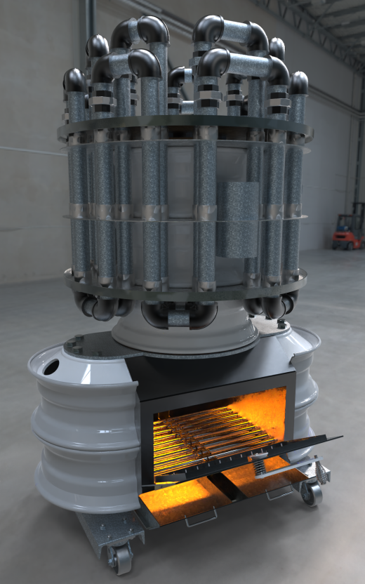 半卡车轮木柴炉热交换器锅炉缩略图